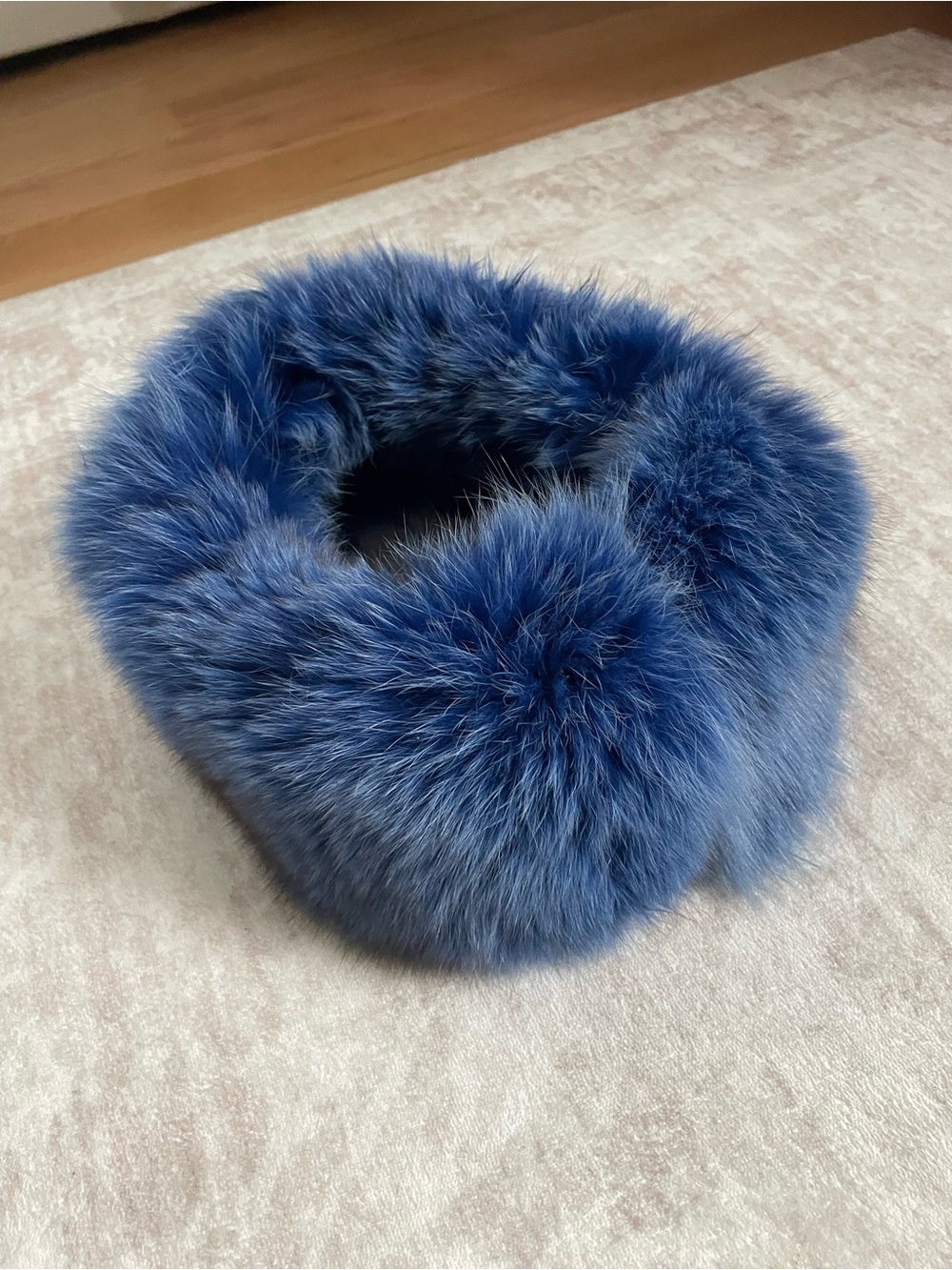 Luxurious Blue Faux Fur Neck Warmer